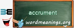 WordMeaning blackboard for accrument